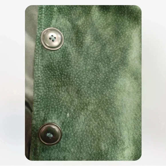 Danier Vintage  100% Leather Green Coat Size Large - Picture 10 of 13